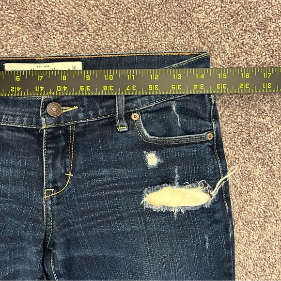 Abercrombie & Fitch Women's Erin Jeans Size 0 S Blue Distressed Skinny Low Rise - Picture 8 of 14
